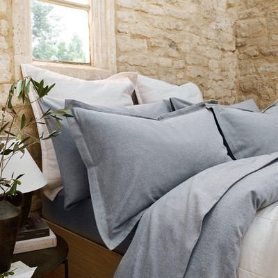 Christy Standard Kissenbezug Paar gebürstete Baumwolle | Paar, silber 