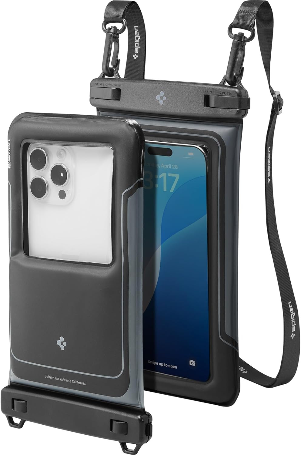 Spigen [2 PACK Floating Waterproof Floating Phone Case up to 7"" Shockproof Phone
