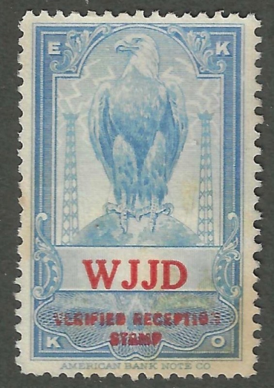 EKKO Verified Reception Stamp WJJD Radio Station Mooseheart IL ,  RARE LOOK!