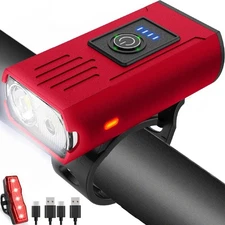 Victoper Bike Light, High Lumens Super Bright Bicycle Lite, 6+4 Modes USB Rechar