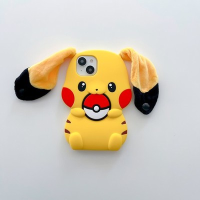 For iPhone 13 14 15 16 Pro Max 3D Cartoon Pokemon Soft Silicone Cute Case Cover