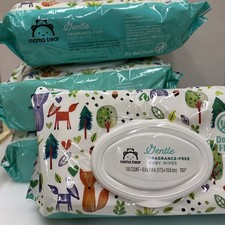 4 pack Mama Bear Gentle Fragrance Free Baby Wipes 100 Ct Each