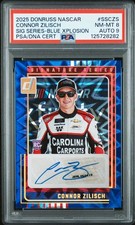 2025 DONRUSS RACING RATED ROOKIE BLUE XPLOSION AUTO CONNOR ZILISCH #25/25 PSA 8