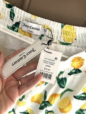 Vtg Juicy Couture Skirt Large Lemon Squeeze White Combo NWT Peasant Lined Midi