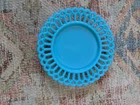 Vintage Bright Blue Milkglass Plate Milk Glass