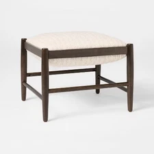 Wood Frame Pillow Top Ottoman Cream (KD) - Threshold with Studio McGee: