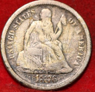 1876 S San Francisco Mint Silver Seated Liberty Dime