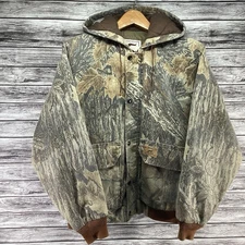 Vintage Duxbak Jacket Mens Large Camouflage Hooded Insulated Workwear Hunting