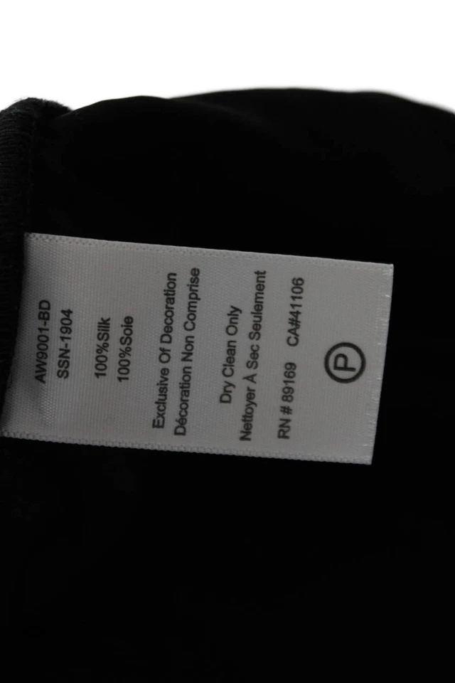 Pantalones de chándal ATM para mujer de seda de tiro alto con puño al tobillo negros talla pequeña Foto 4 de 4