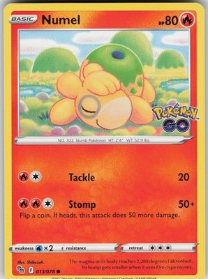 Numel 013/078 Normal Common Pokemon GO NM