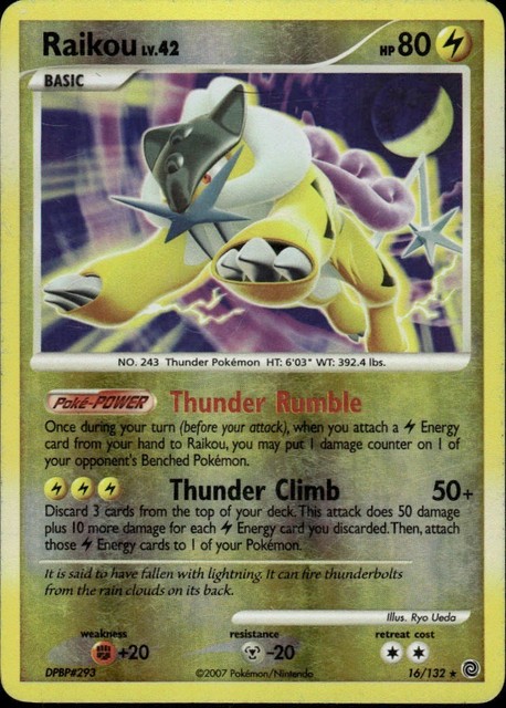 Raikou [Reverse Holo] #16 (Secret Wonders (2007))