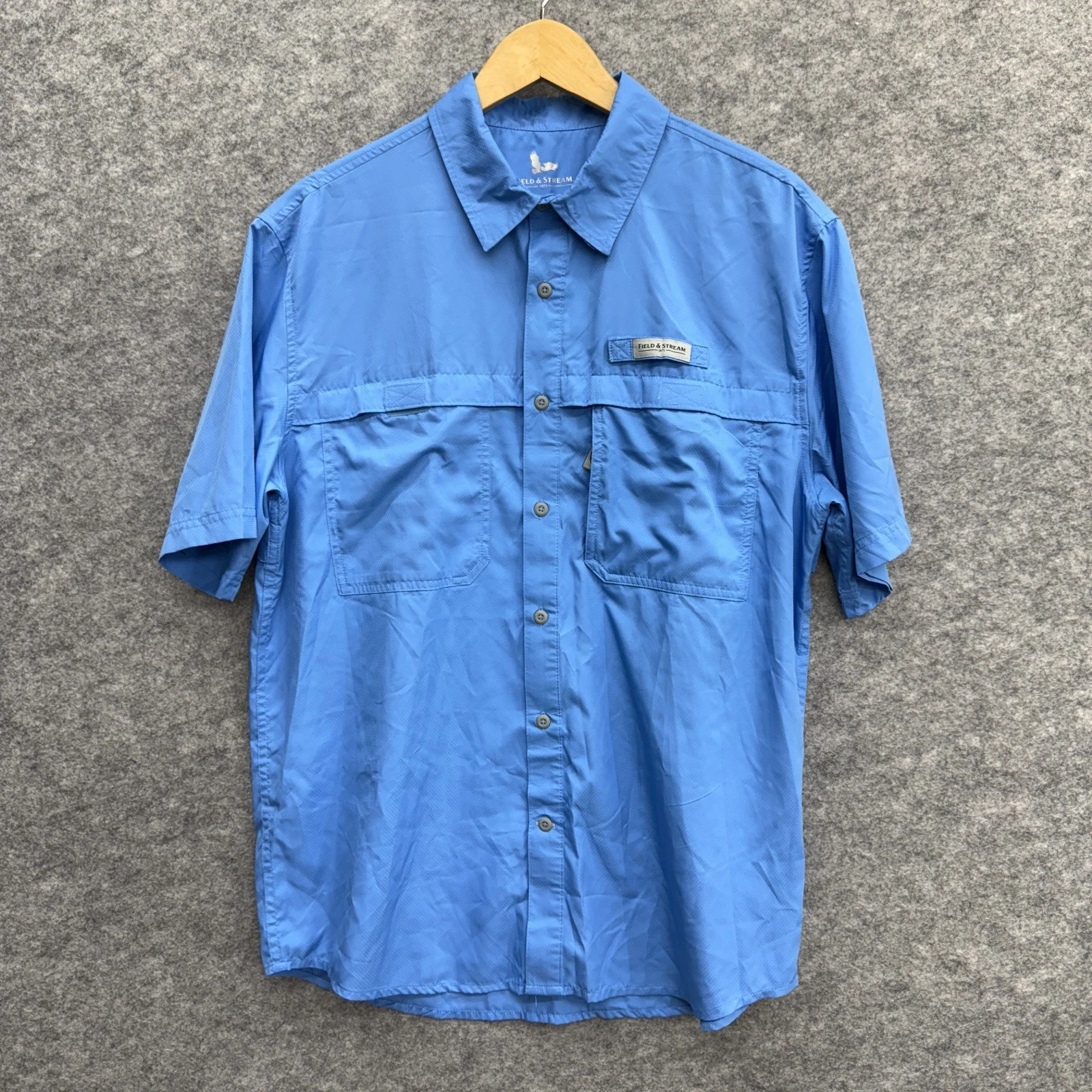 Field & Stream Men's Vented Fishing Shirt Outdoor Activewear Angler Blue, Size M