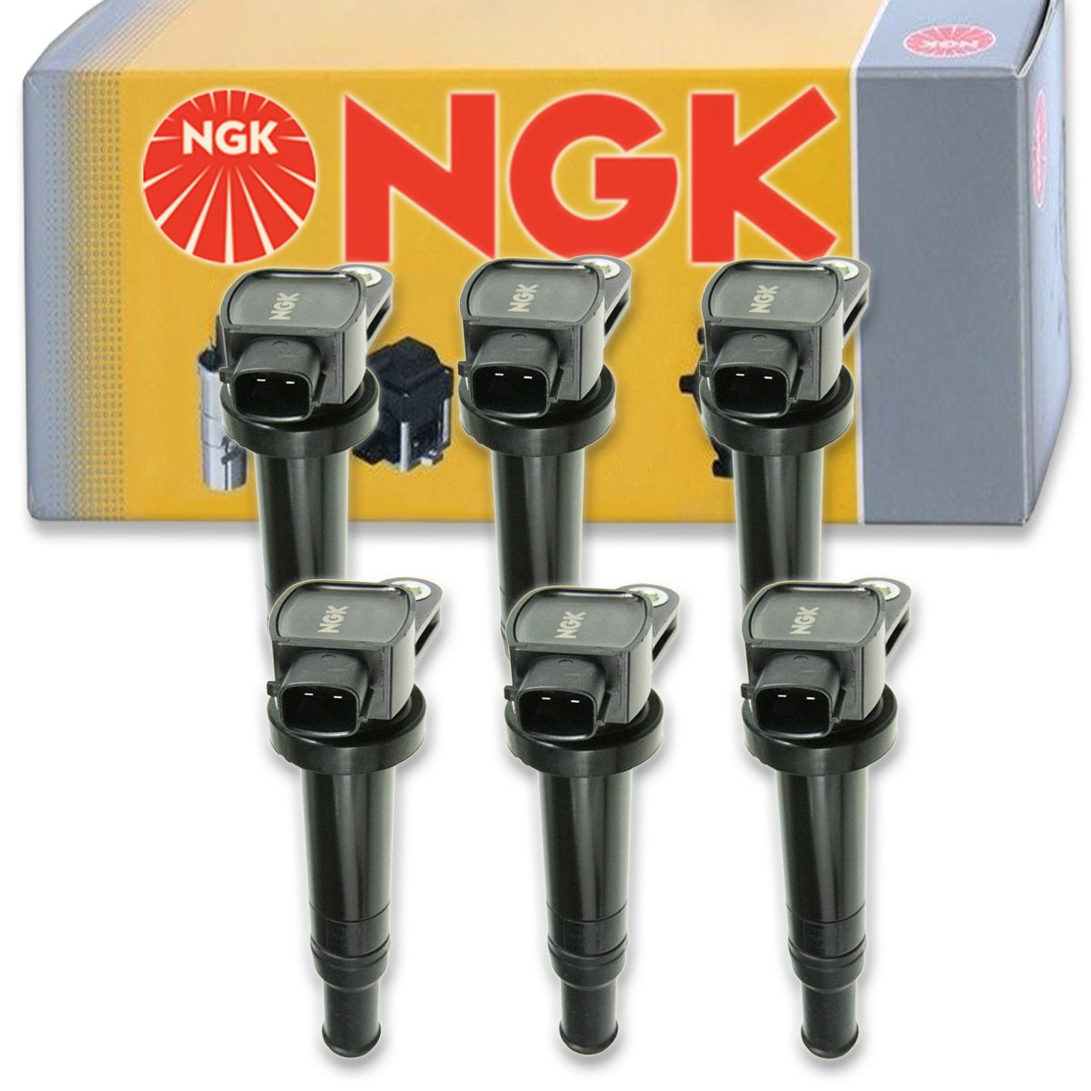 6 pcs NGK Ignition Coil for 2007-2012 Kia Rondo 2.7L V6 - Spark Plug Tune Up tn