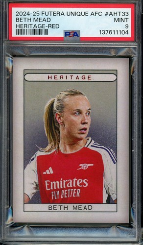 2024-25 Futera Unique Arsenal #AHT33 Beth Mead Heritage Red #/9 PSA 9 MINT