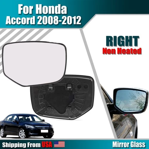 Right Door Passenger Side Mirror Glass With Plate Convex  For Honda Accord 08-12