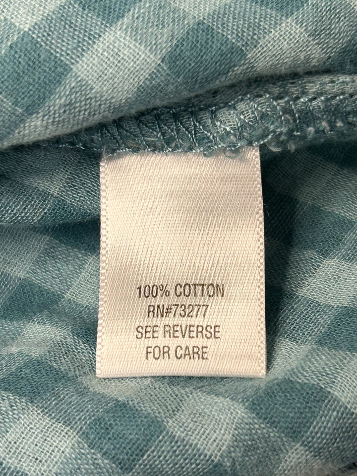 Camisa Sonoma Life + Style para mujer M verde azulado franela a cuadros manga larga con botones Foto 4 de 4