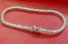 Women's Solid 925 Sterling Silver 7 Inch Simulated Diamond Tennis Bracelet 2.5mm