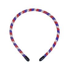 4th of July Headband Rhinestones Hair Band Red White Blue Crystal Patriotic Hair