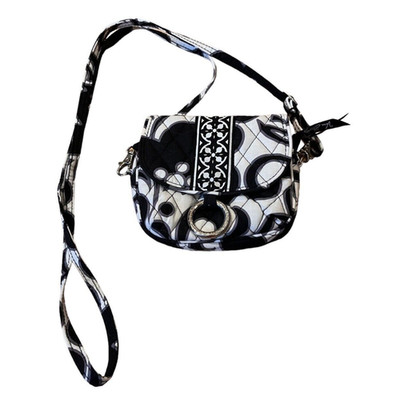 Vera Bradley Geometric Print Mini Black and White Crossbody Shoulder Bag Belt