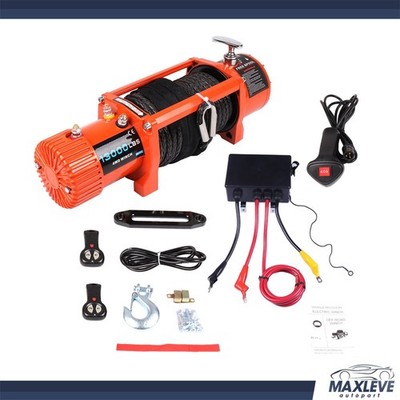 12V 13000LBS Electric Winch Towing Truck Trailer Synthetic Rope For 02-10 Hummer