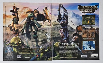 Champions of Norrath PS2 Magazine Ad Print Everquest Fantasy RPG Vintage 2004