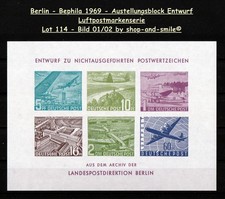 L114 - Berlin - 1969 - Ausstellungsblock - Entwurf f&uuml;r Luftpostmarken - TOP