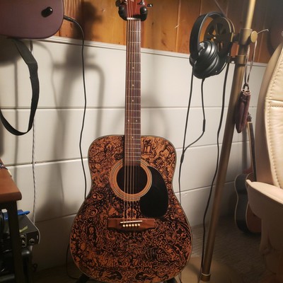 Takamine G-240 Acoustic Guitar G-Series,  decorated by Life of Agony member/fan!