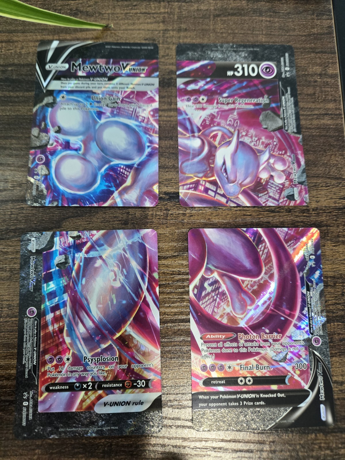 Mewtwo V-Union 159/160/161/162 Sword & Shield Black Star Promo Pokemon Cards