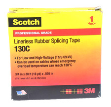 3M Scotch 130C Linerless Rubber Splicing Tape 3/4" x 30' SP344 Adhesive
