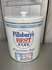 Pillsbury's Best XXXX All Purpose Flour Metal Tin Button Lid J L Clark Vintage