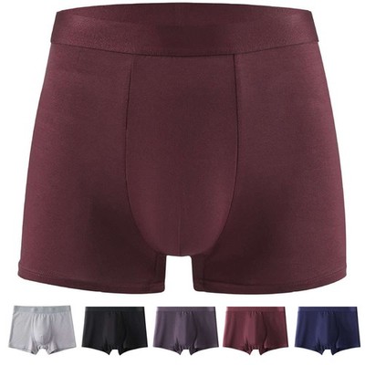 Mens Bamboo Fiber Breathable Boxer Briefs Underwear Underpants Panties M-3XL