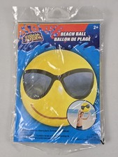 Emoji Splash-n-Swim Inflatable Beach Ball Cool Smiling Pool Toy 20-inch New
