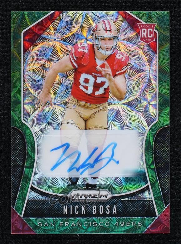 2019 Panini Prizm Rookies Green Scope 60/75 Nick Bosa #311 Rookie Auto RC gl2