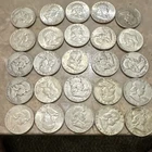 Franklin Half Dollars Lot of 20 1954-1963 Circulated US Silver Coins