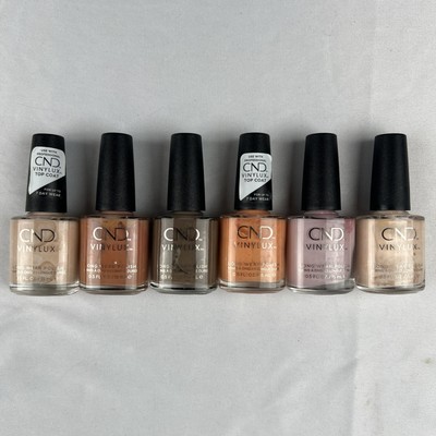 Lot of 6 assorted CND Vinylux Long Wear Polish (colors in description)