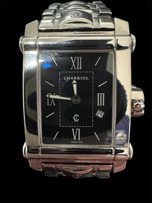 Philippe Charriol Columbus Watch Authentic Ref CCSTR48 - Swiss Made, Date, Steel