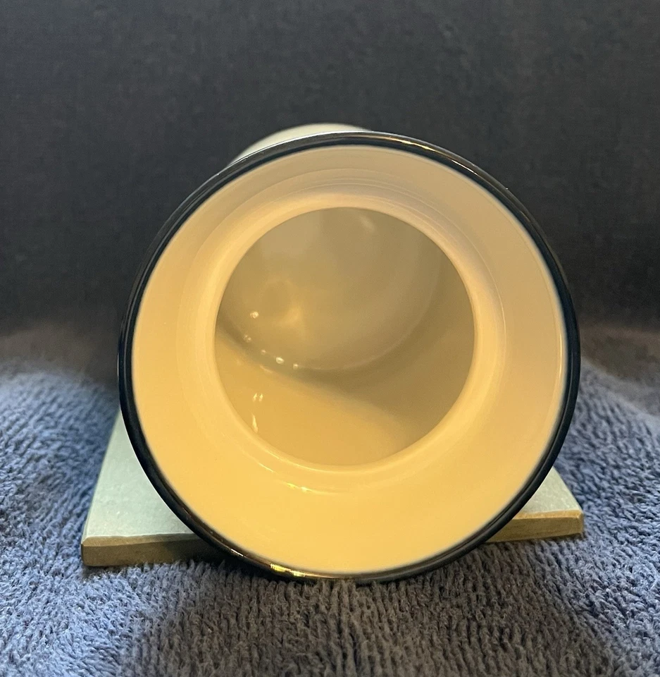 Dansk Flora Sugar Bowl, No Lid, White & Blue Bayberry Coffee Tea - Image 3 of 4