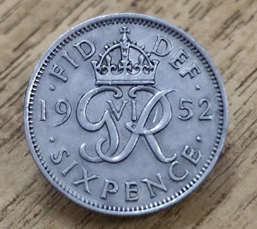 1952 George VI Sixpence — photo from another recent sale