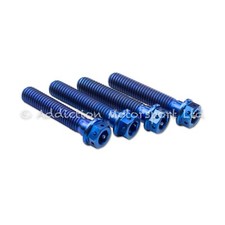 4 viti morsetto manubrio titanio blu bullone M8x30 per Husqvarna Svartpilen 701