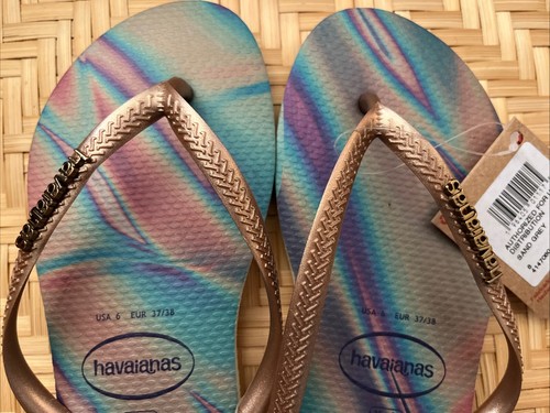Sandalias chanclas Havaianas para mujer EE. UU. 6 gris arena - Imagen 4 de 7