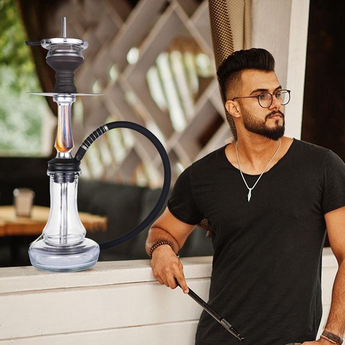 RMAN Shisha 43cm Wasserpfeife Legierung Hookah mit 1KG Kohle/100g Dampfsteine - Bild 8 von 8