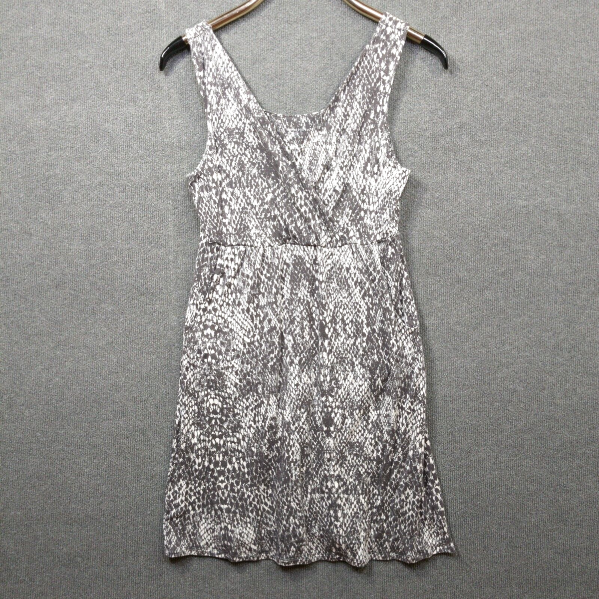 Garnet Hill Starlet Dress Women Medium Stretch Snake Print Tank Pocket  Pullover