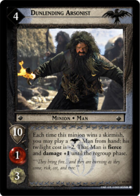 1x  Dunlending Arsonist - 4U9 - Foil Near Mint The Two Towers