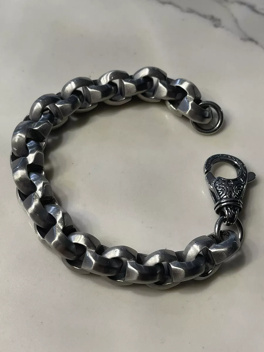 EDC Classic Men’s Stainless Steel Heavy D Fat Chain Bracelet, 8-7/16”-214mm