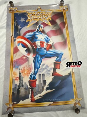 Captain America 50th Anniversary Poster 1990 Mike Zeck Phil Zimelian 22x34 