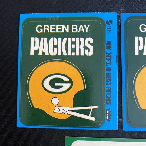 Lot of 3, Green Bay Packers, Fleer logo stkrs, NNO, sharp corners, unpeeled! - Picture 2 of 8