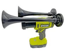 Works For Ryobi 18V  Drill Train Air Horn Dual Black Air Trumpets Double Loud