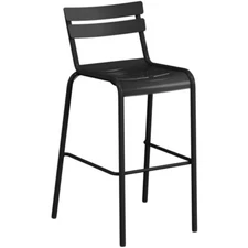 10 PACK Black Powder Coated Aluminum Restaurant Barstool Chair For Outdoor
