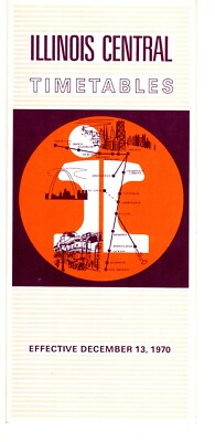 ILLINOIS CENTRAL RAILROAD - SYSTEM ÖFFENTLICHER FAHRPLAN - 13.12.1970