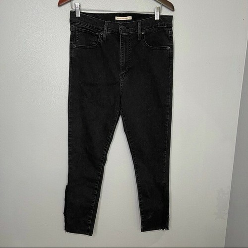 Levi's Mile High Super Skinny Fringed Black Jeans Sz 32 - Picture 3 of 6